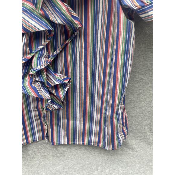 Vintage American Living Women's ruffled cotton blouse Size Large - Picture 4 of 11